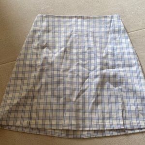 Brandy Melville blue and white checkered skirt
